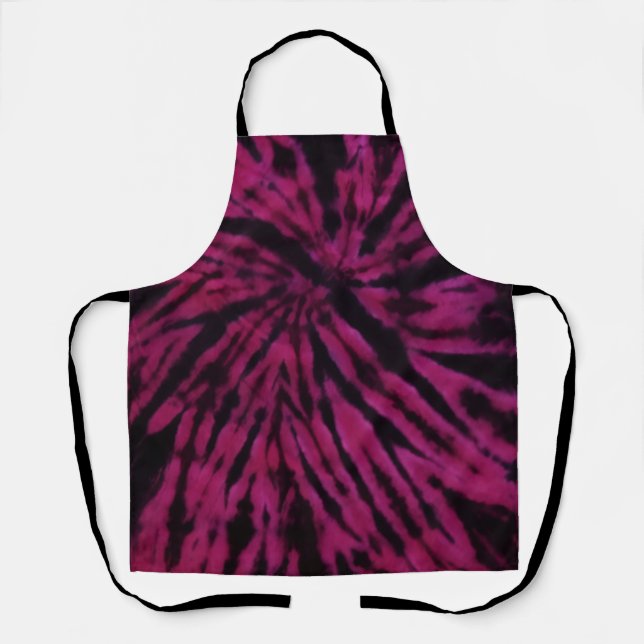 Tie-Dye Purple Pink Black Hippie Retro Pattern  Schürze (Vorderseite)