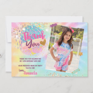 Tie Dye Rainbow Photo Carte de remerciements