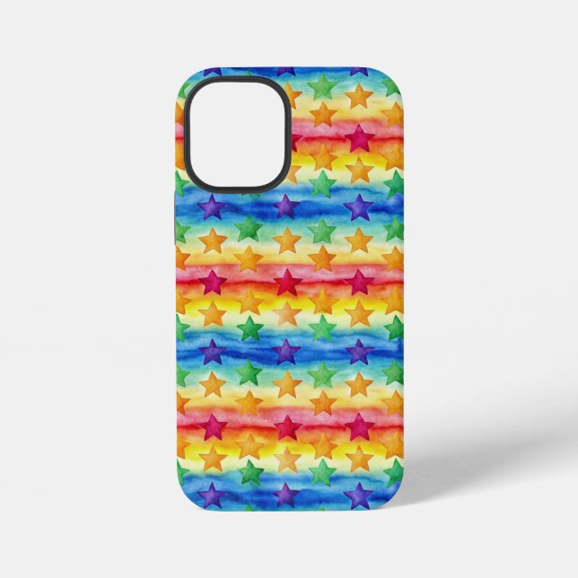 Tie Dye Stars iPhone 12 Mini Hülle (Rückseite)