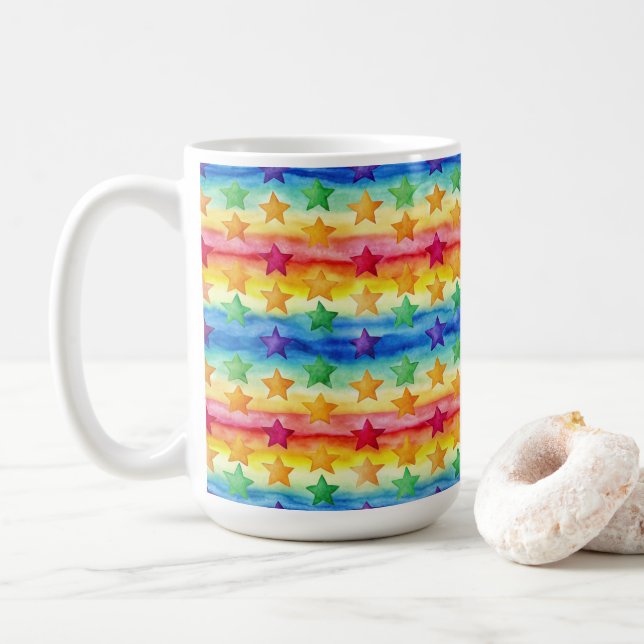 Tie Dye Stars  Kaffeetasse (Mit Donut)