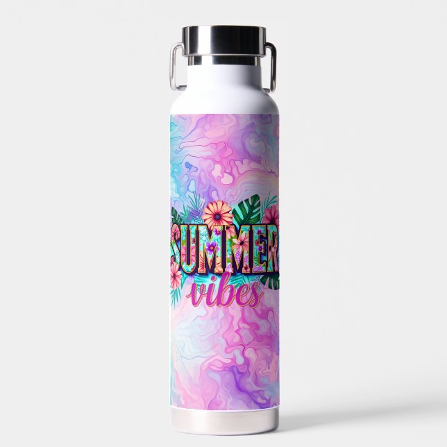 Tie-Dye Summer Vibes Trinkflasche (Vorne)