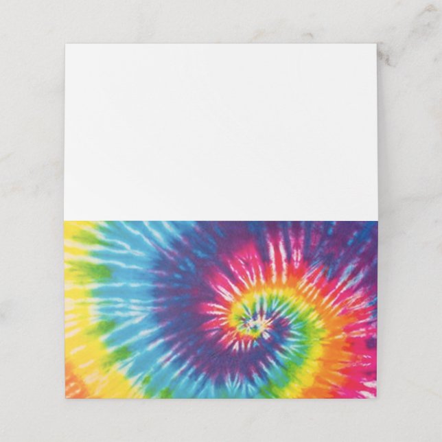 Tie Dye Super les années 70 Cartes de Place (Extérieur déplié)