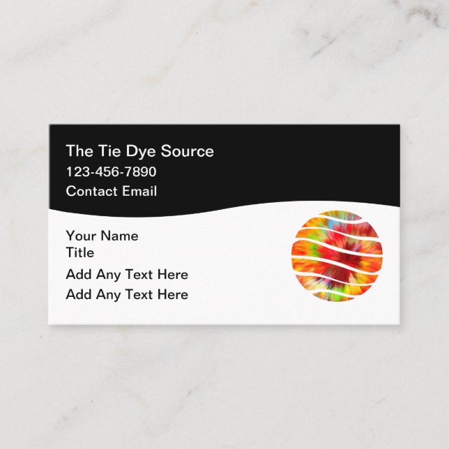 Tie Dye Theme Trendy Business Cards Visitenkarte (Vorderseite)