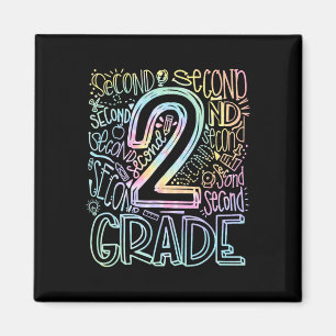 Tie Dye Typografie-Team der 2. Klasse Zweiter Klas Magnet