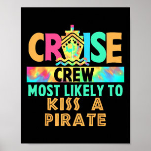 Tie-Dye-Urlaub-Kreuzfahrt-Crew, die am wahrscheinl Poster