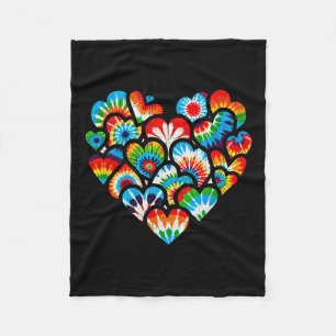 Tie Dye Valentinstag Bunte Herzen Tag Männer Fraue Fleecedecke