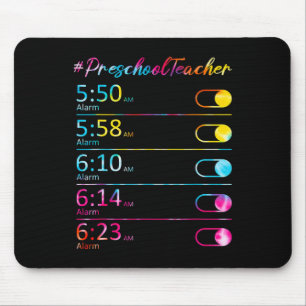 Tie-Dye-Vorschullehrer-Dankbarkeits-Wecker Mousepad