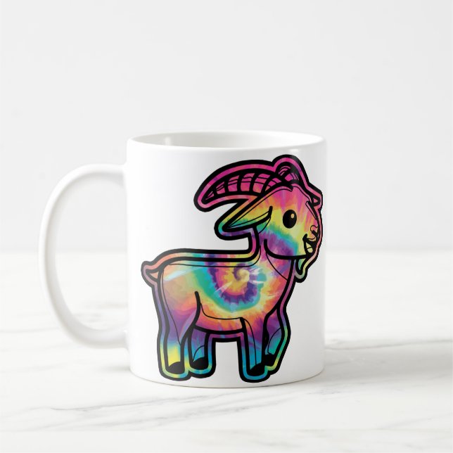Tie-Dye-Ziege Kaffeetasse (Links)