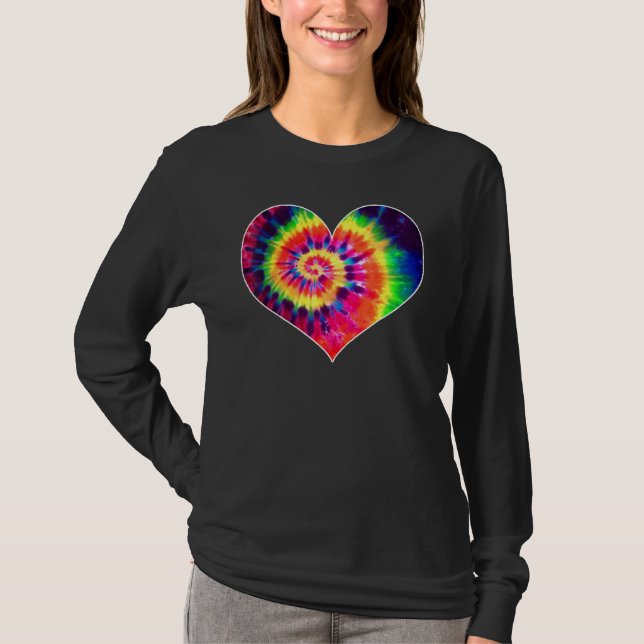 Tie Dyed Valentine's Day Shirt Cute Tye Dye Heart (Vorderseite)