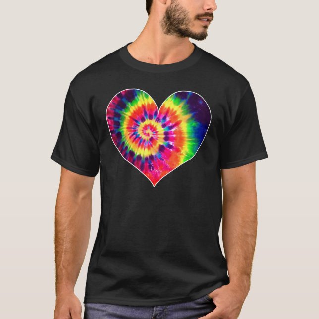 Tie Dyed Valentine's Day Shirt Cute Tye Dye Heart (Vorderseite)