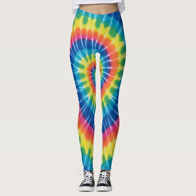 Tie-dyed, vibrant colored, leggings (Vorderseite)