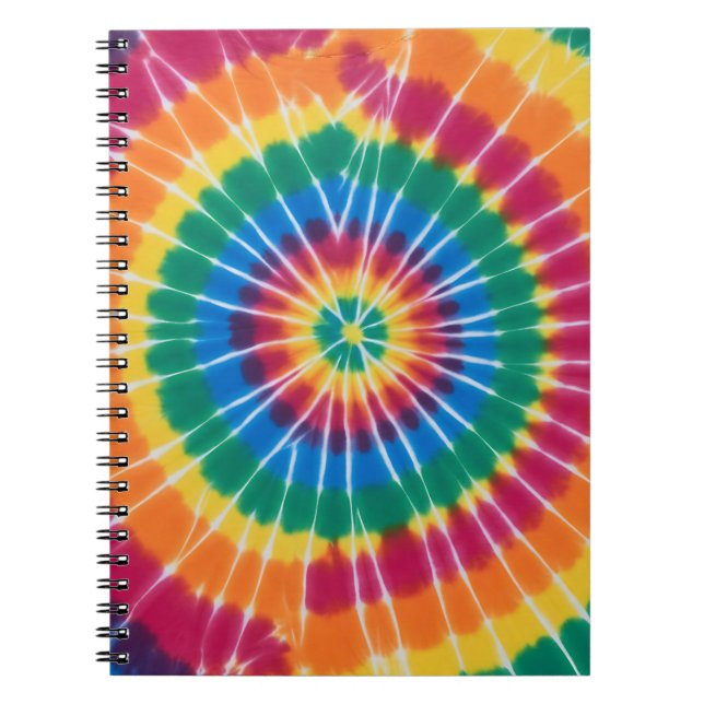 Tie-dyed, vibrant colored, notebook notizblock (Vorderseite)