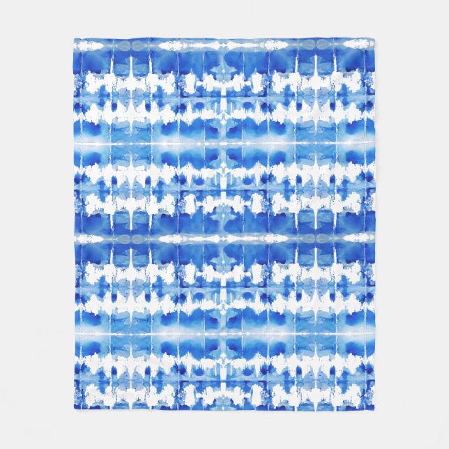 Tie teinture indigo shibori couverture (Devant)