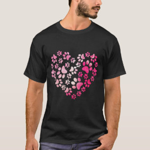 Tied Dye Tier Katze Hund Pfotenabdruck Haustierlie T-Shirt