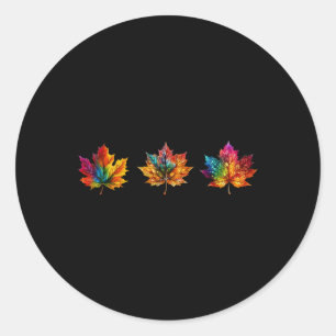 Tiedye-Ahornblatt-Herbst-Blätter-Jahreszeit-Männer Runder Aufkleber