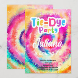 Tiedye Birthday Invite Einladung
