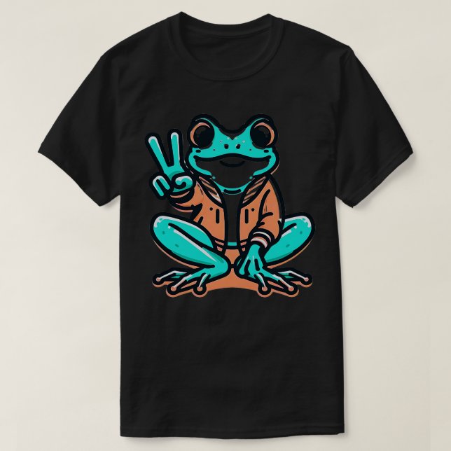 TieDye Cool Frog Hippie T-Shirt (Design vorne)