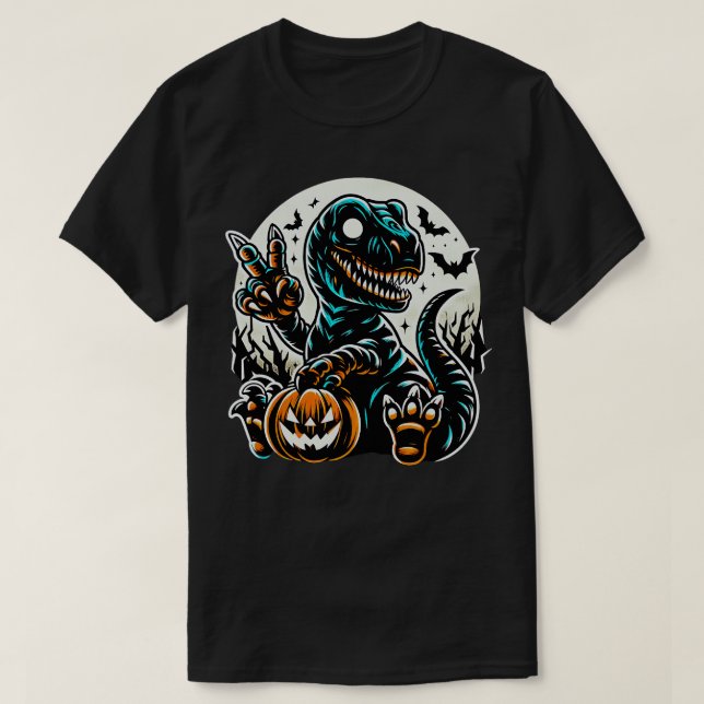 TieDye Dinosaur Hippie Dinosaur Halloween T-Shirt (Design vorne)