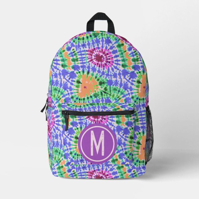 Tiedye farbiges Muster Bedruckter Rucksack (Vorderseite)