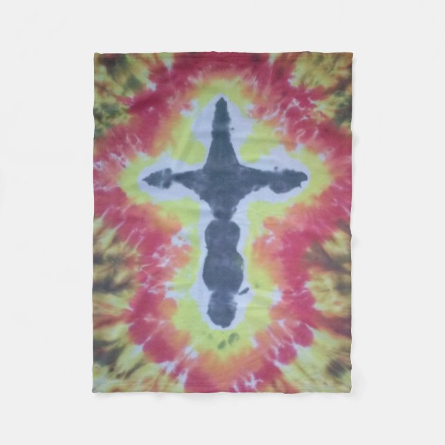 tiedye Fleece-Deckenkreuz Fleecedecke (Vorderseite)