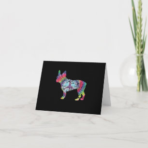 Tiedye Französische Bulldogge Geschenk für Hunde Karte