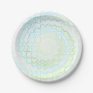 Tiedye funky Retro Wirbel Party Hellblau Pappteller