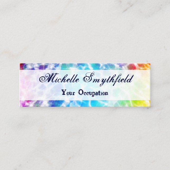 Tiedye Hippie Wavy Regenbogeneffekt Mini Visitenkarte (Vorderseite)