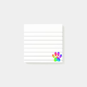 Tiedye-Hundefußabdruck-Grafik mit Linien 3x3 Post-it Klebezettel