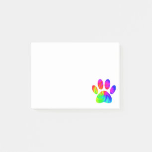 Tiedye-Hundepfoten-Grafik Post-it Klebezettel
