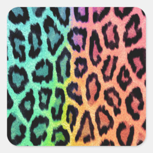 Tiedye-Leoparden-Druck Quadratischer Aufkleber