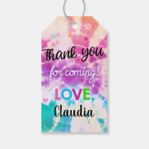 Tiedye Mädchen Geburtstag danke Ihnen für Tag. Geschenkanhänger