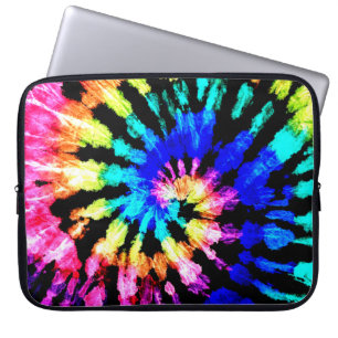 Tiedye-Muster. Handgezeichnetes Regenbogen-Shibori Laptopschutzhülle
