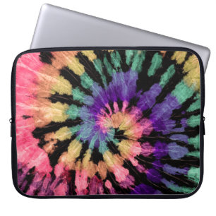 Tiedye-Muster. Handgezeichnetes Regenbogen-Shibori Laptopschutzhülle