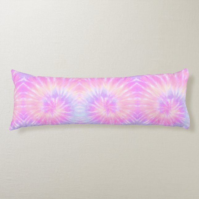 Tiedye Pastel Rainbow Spiral Hippie Gefärbte Krawa Seitenschläferkissen (Vorderseite)