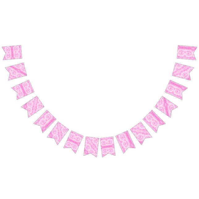 Tiedye Pink Spiral Hippie Gefärbte Krawatte Wimpelkette (Alle)
