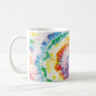 Tiedye-Spirale. Nahtloses Tiedye-Muster. Stoff Mu Kaffeetasse
