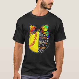 Tiedye This Mom Loves Her Softball Girl Players Mo T-Shirt