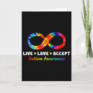 Tiedye Unendlichkeitssymbol Lebe Liebe Akzeptiere Karte
