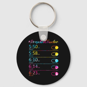 Tiedye-Vorschullehrer-Würdigungs-Wecker Schlüsselanhänger