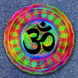 Tiedye Ziel mit Om-Symbol Button