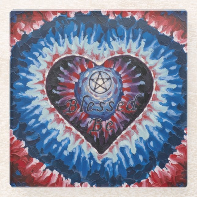 TieDyeHeart Glasuntersetzer (Vorderseite)