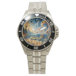 Tief am Meer: Eine surreale Küstenlandschaft Armbanduhr