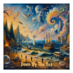 Tief am Meer: Eine surreale Küstenlandschaft Poster