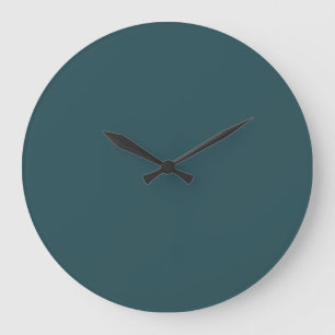 Tief Aquamarine Solid Color Große Wanduhr