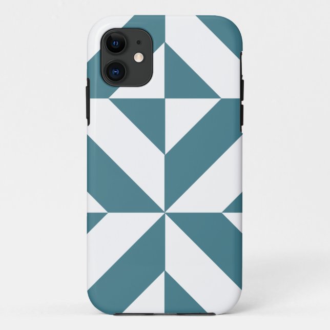 Tief Aquamarines Green Geometric Deko Cube Pattern Case-Mate iPhone Hülle (Rückseite)