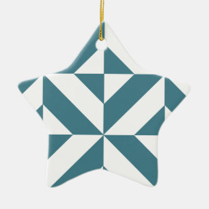 Tief Aquamarines Green Geometric Deko Cube Pattern Keramikornament