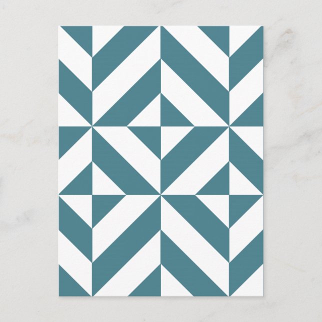 Tief Aquamarines Green Geometric Deko Cube Pattern Postkarte (Vorderseite)
