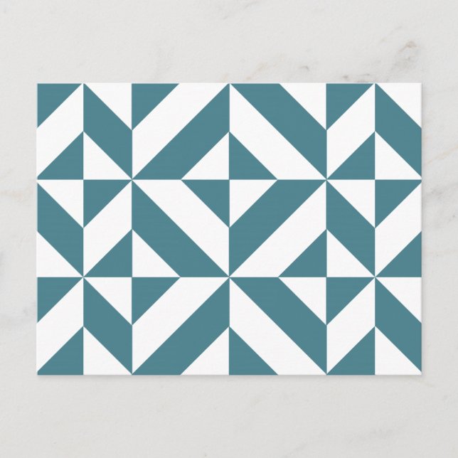 Tief Aquamarines Green Geometric Deko Cube Pattern Postkarte (Vorderseite)