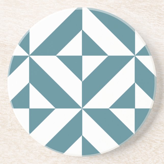 Tief Aquamarines Green Geometric Deko Cube Pattern Untersetzer (Vorne)