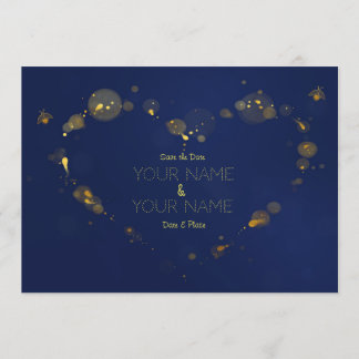 Tief blau und goldglänzend Save the Date
